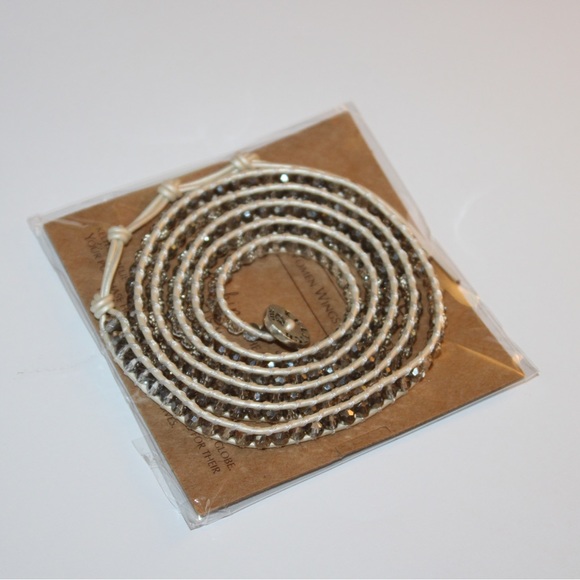 Crystal Wrap Necklace with White Trim - Picture 1 of 6